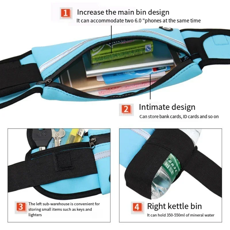 AliExpress 1pc Running Bag Women Waist Bag Belt Bag Men Sports Fanny Pack Mobile Phone Bag Gym Running Cell Phone Jogging Run Cycling Bag, view 3