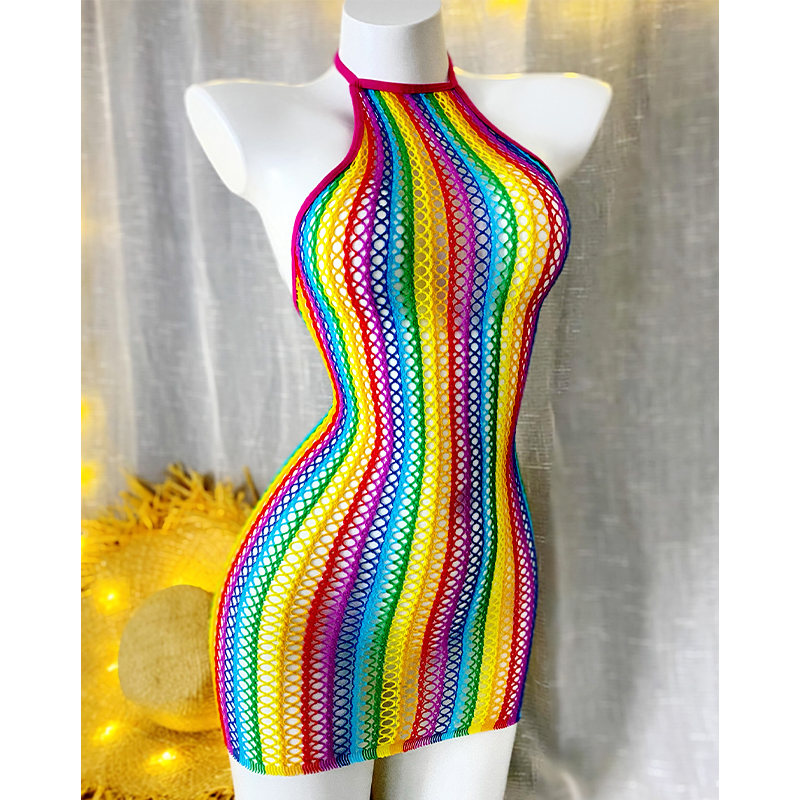 AliExpress 1PC Sexy Women Fishnet Cover Up Without Bikini Hollow Out Bodycon Dress  See Through Beachwear Summer Women's Swimwear CT010