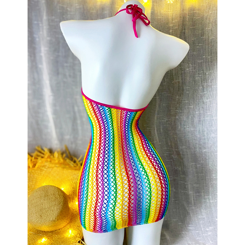 AliExpress 1PC Sexy Women Fishnet Cover Up Without Bikini Hollow Out Bodycon Dress See Through Beachwear Summer Women's Swimwear CT010, view 2