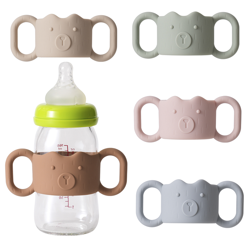 AliExpress 1pc Silicone Baby Bottle Handles, Narrow Straw Bottle Holder, Helps Baby Hold The Bottle, Global Fit, Standard Caliber, Removabl