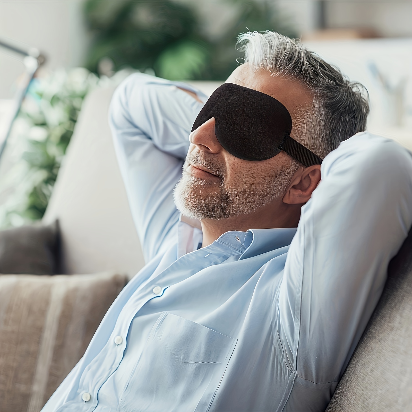 AliExpress 1pc Unisex Sleep Mask, 3D Light Blocking Eye Mask, Comfortable Polyester, Ideal for Supine and Side Sleepers Eyepatch, view 4