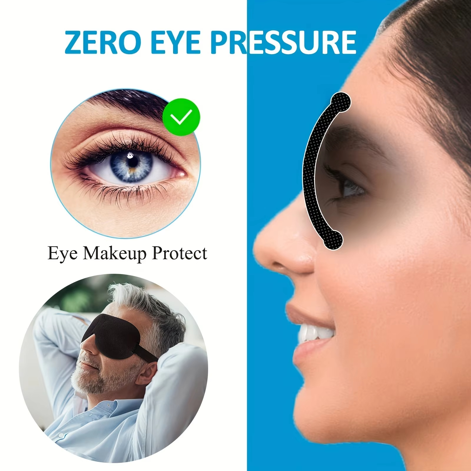 AliExpress 1pc Unisex Sleep Mask, 3D Light Blocking Eye Mask, Comfortable Polyester, Ideal for Supine and Side Sleepers Eyepatch, view 2