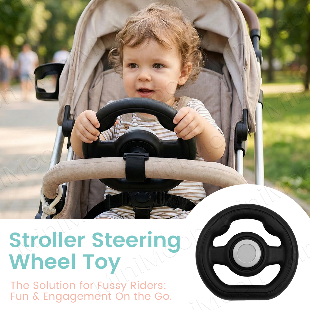 AliExpress 1PC Universal Pretend Steering Wheel for Strollers & Carts - Detachable, Fun Driving Attachment