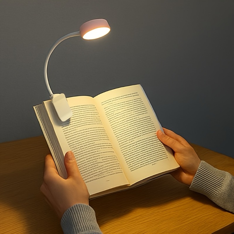 AliExpress 1pc USB Charging Adjustable Reading Light -3 Color Modes, Eye Protection LED, Portable Book Night Light, Office Study Supplies
