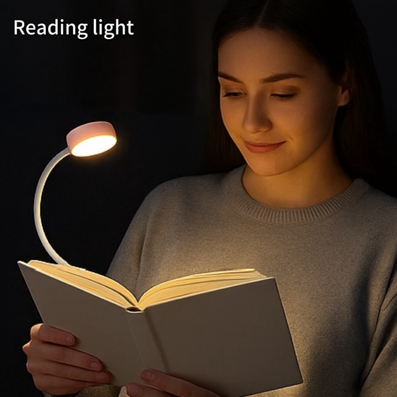 AliExpress 1pc USB Charging Adjustable Reading Light -3 Color Modes, Eye Protection LED, Portable Book Night Light, Office Study Supplies, view 2