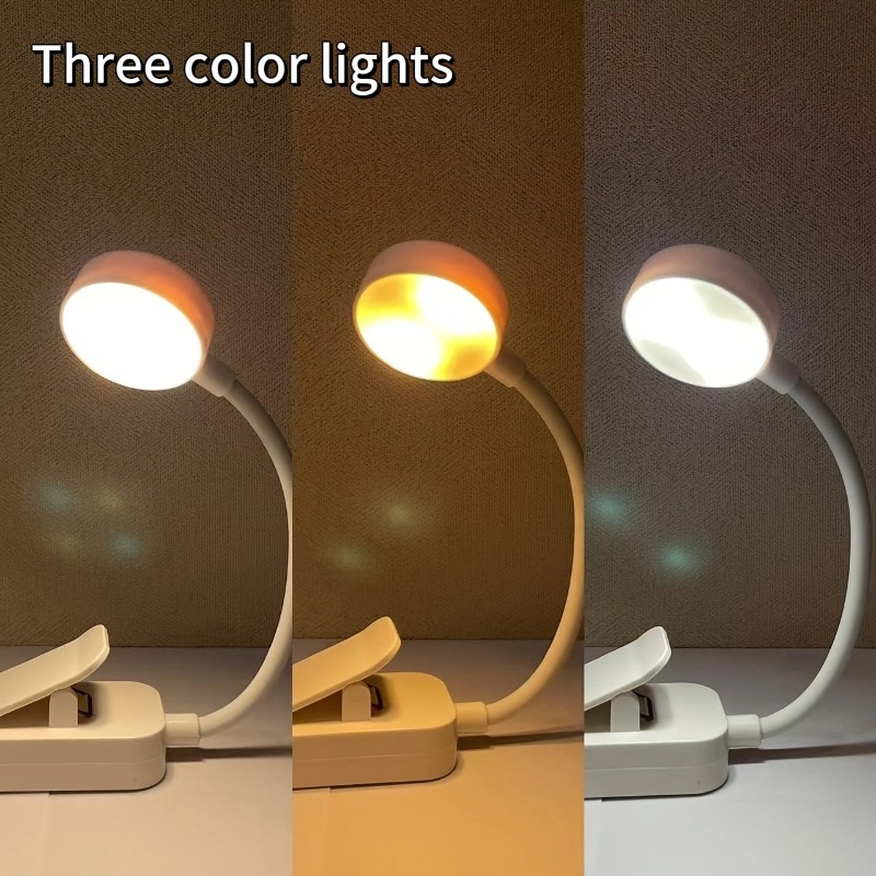 AliExpress 1pc USB Charging Adjustable Reading Light -3 Color Modes, Eye Protection LED, Portable Book Night Light, Office Study Supplies, view 4