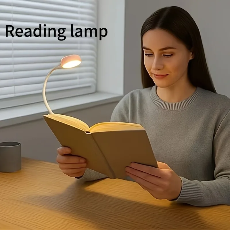AliExpress 1pc USB Charging Adjustable Reading Light -3 Color Modes, Eye Protection LED, Portable Book Night Light, Office Study Supplies, view 5