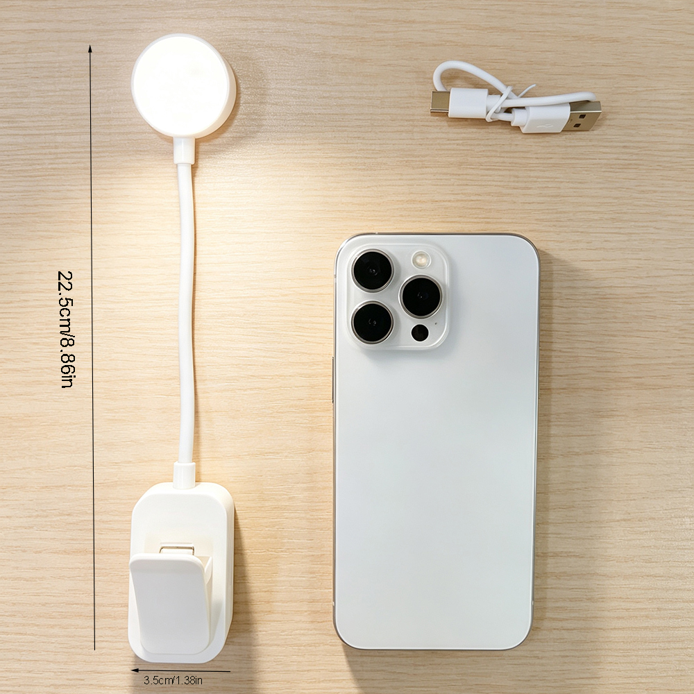 AliExpress 1pc USB Charging Adjustable Reading Light -3 Color Modes, Eye Protection LED, Portable Book Night Light, Office Study Supplies, view 6