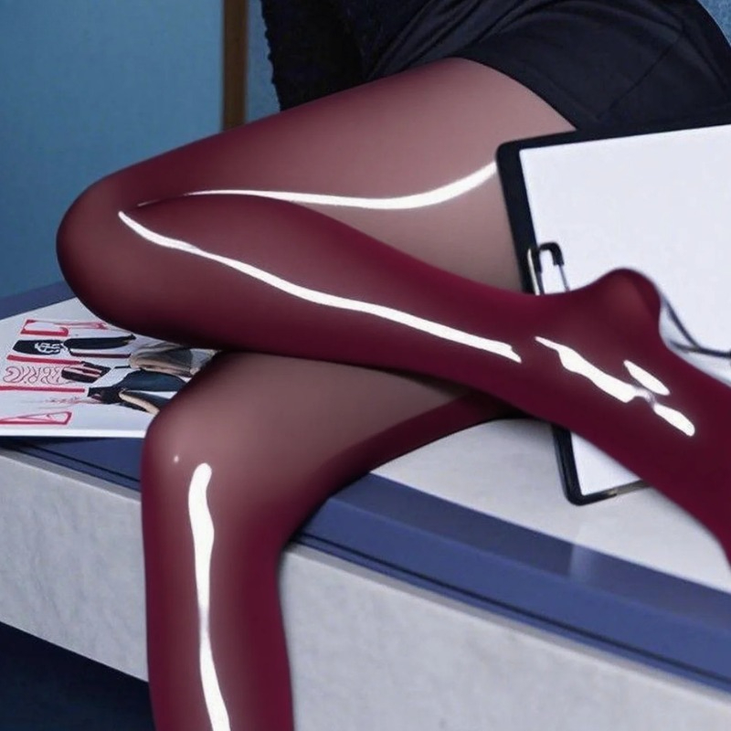 AliExpress 1Pc Women's High Oil Content Glossy Horse Oil Stockings Plus Size Thin Pantyhose High Waist Elastic Glossy Sheer Tights Socks, view 3