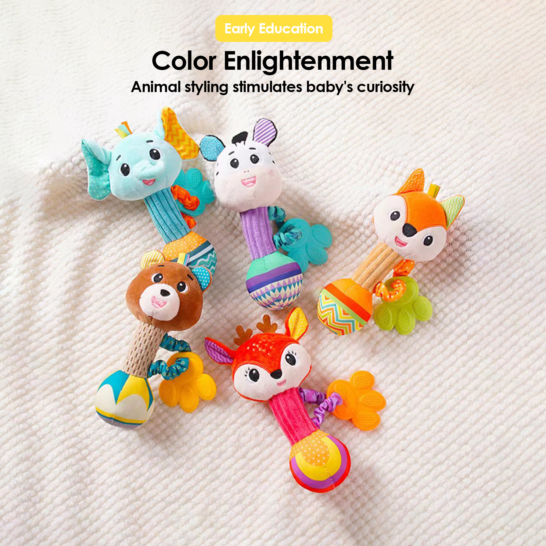 AliExpress 1pcs 0-12M Newborn Baby Dental Gum Hand Grip Soothing Toy Can Bite Practice Grasping Parent Baby Interactive Puzzle Rattle Toy
