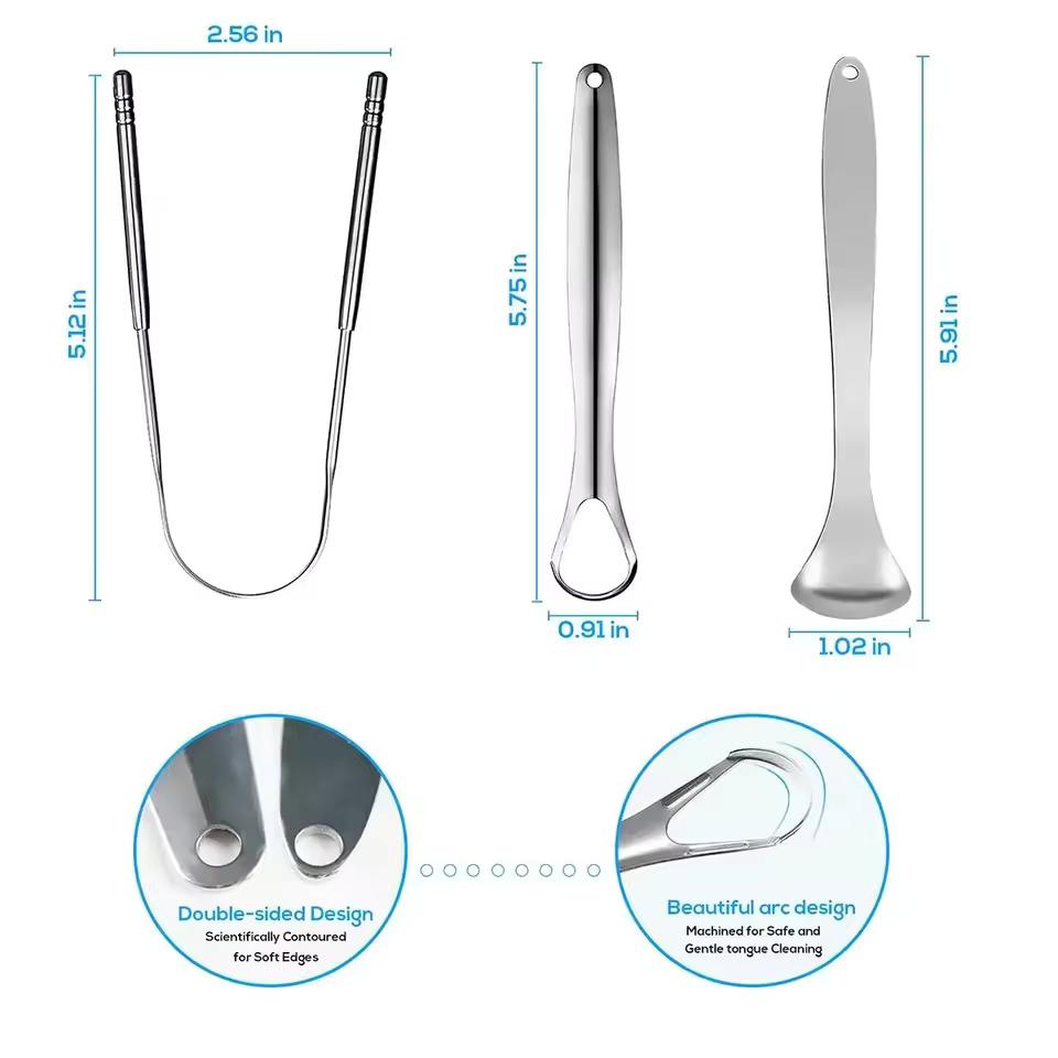 AliExpress Stainless Steel Tongue Scraper for Adults and Kids, view 2