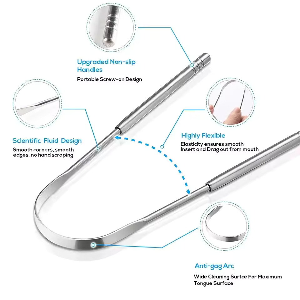 AliExpress Stainless Steel Tongue Scraper for Adults and Kids, view 6