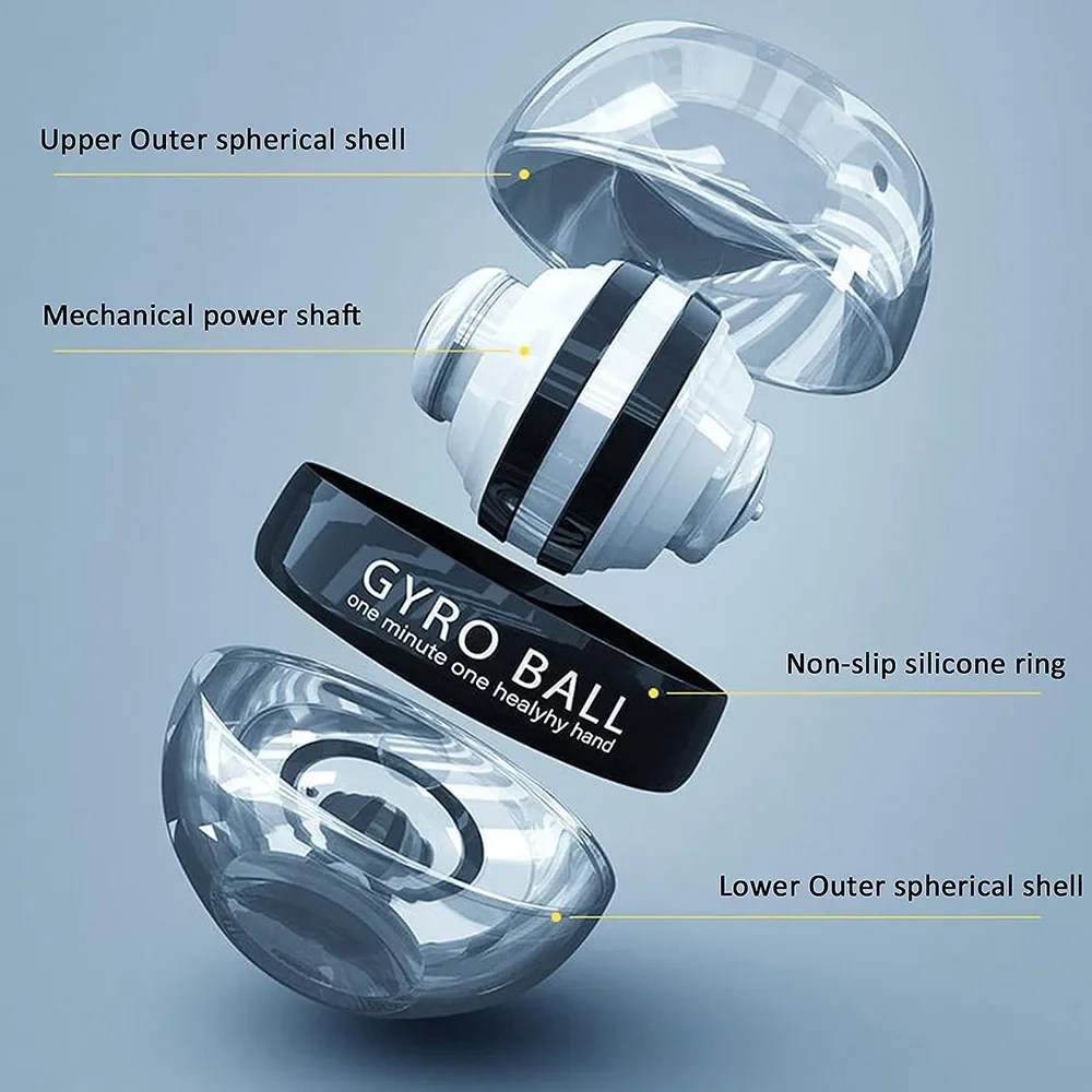 AliExpress 1PCS Auto-Start Gyro Ball Wrist And Forearm Exerciser Hand Arm Finger Grip Strengthener for Muscle Training Fitness Tool, view 4
