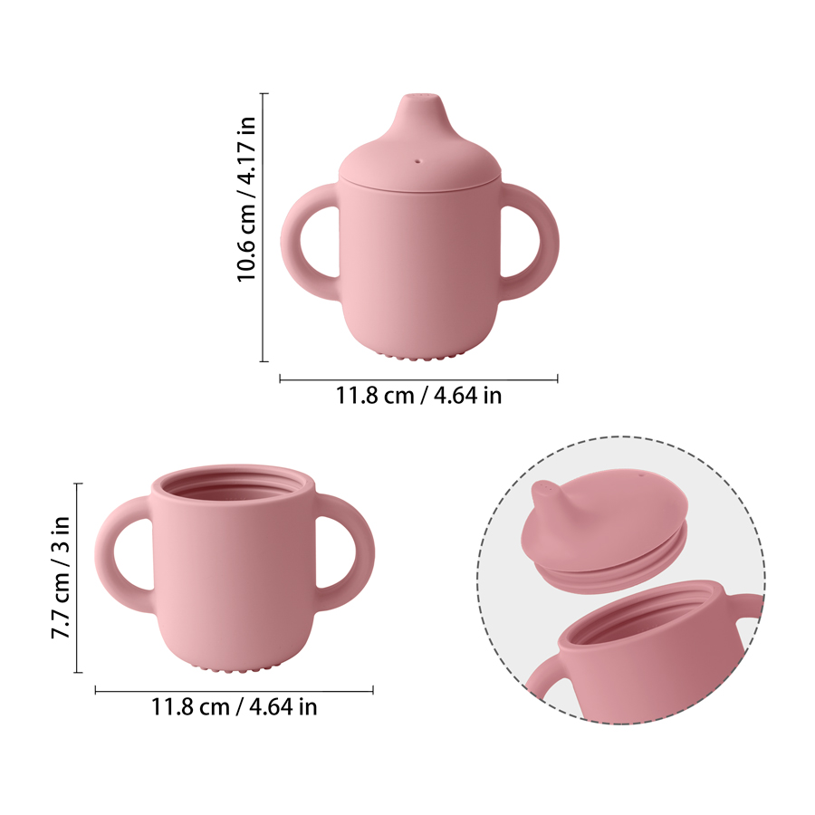 AliExpress 1PCS Baby Feeding Silicone Cups For Infants And Young Children Portable Learning Hand Shank Drinking Water Cups Baby Stuff, view 4