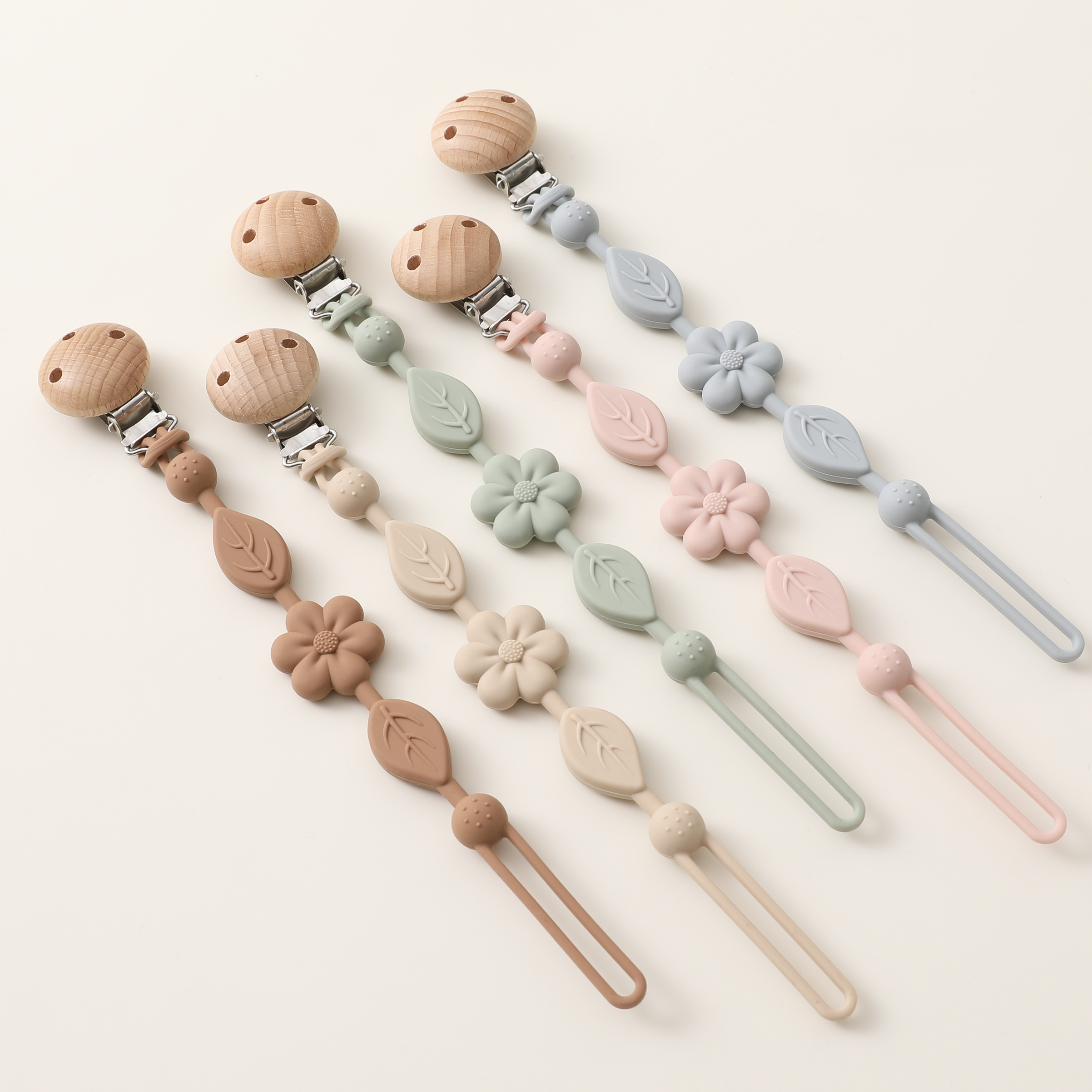 AliExpress 1pcs Baby Silicone Pacifier Chains, Flower  Anti Loss Adjustable Pacifier Holder For Newborn, Suitable For Baby Toy Products