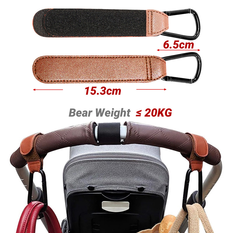 AliExpress Adjustable PU Leather Baby Stroller Hook, view 2
