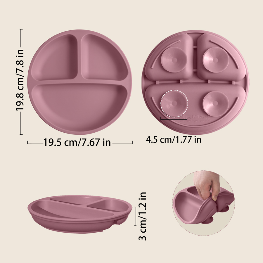 AliExpress 1PCS Baby Sucker Silicone Dining Plate BPA Free Children Dishes Suction Toddle Training Tableware Kids Feeding Bowls Baby Stuff, view 3