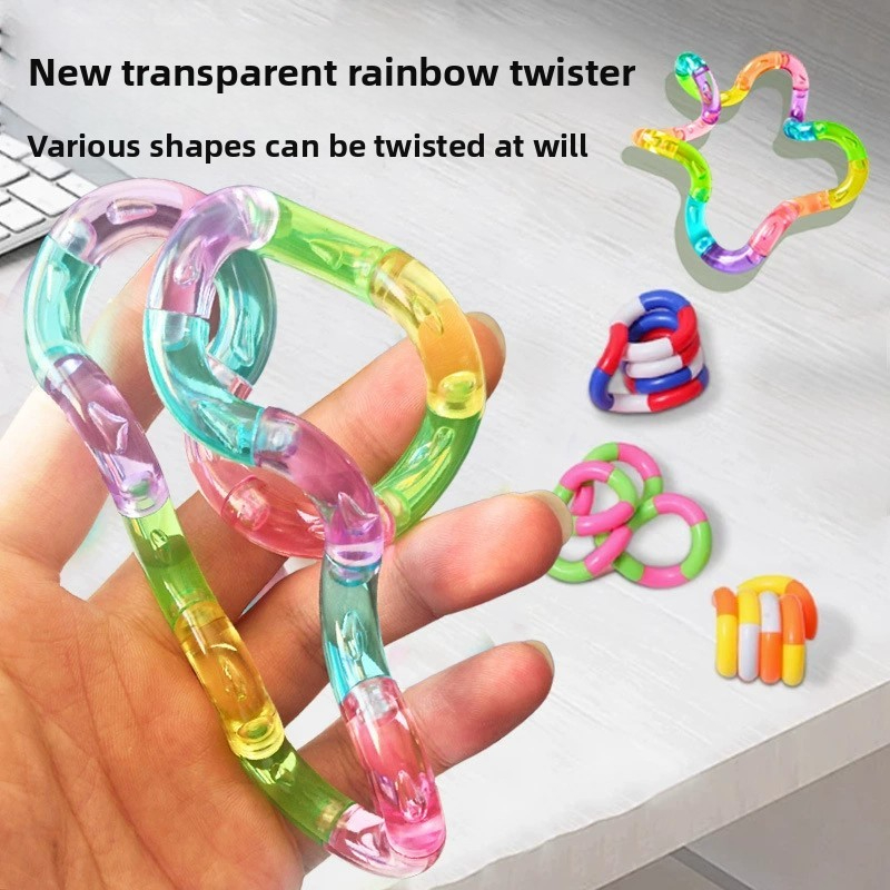 AliExpress 1pcs Crystal Deformable Rope Stress Relieving Toy Fun and Educational Deformation Rope Knot Pressure Anti Stress Toys, view 3