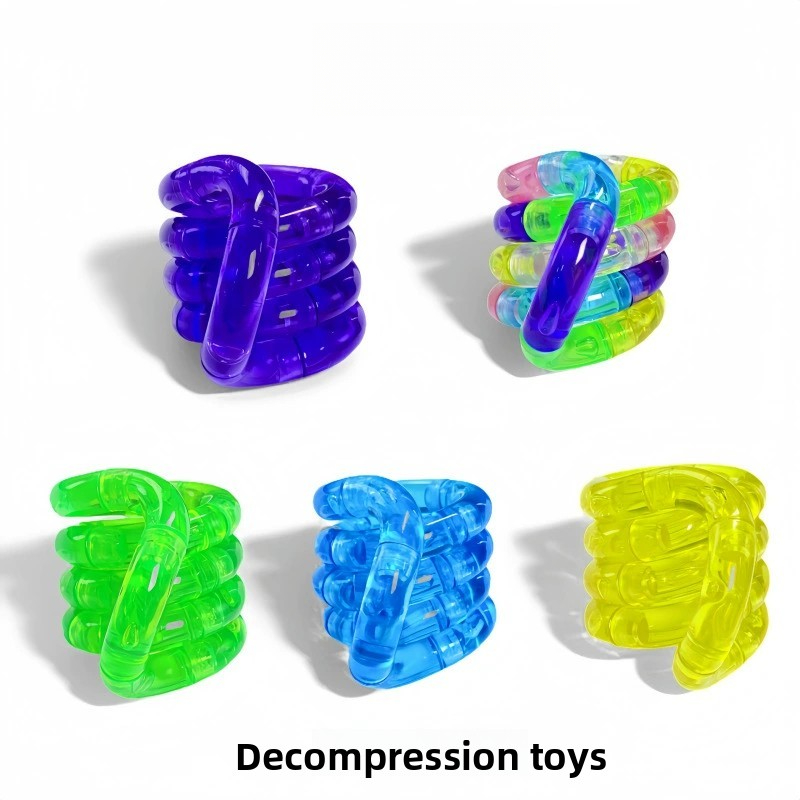 AliExpress 1pcs Crystal Deformable Rope Stress Relieving Toy Fun and Educational Deformation Rope Knot Pressure Anti Stress Toys, view 5