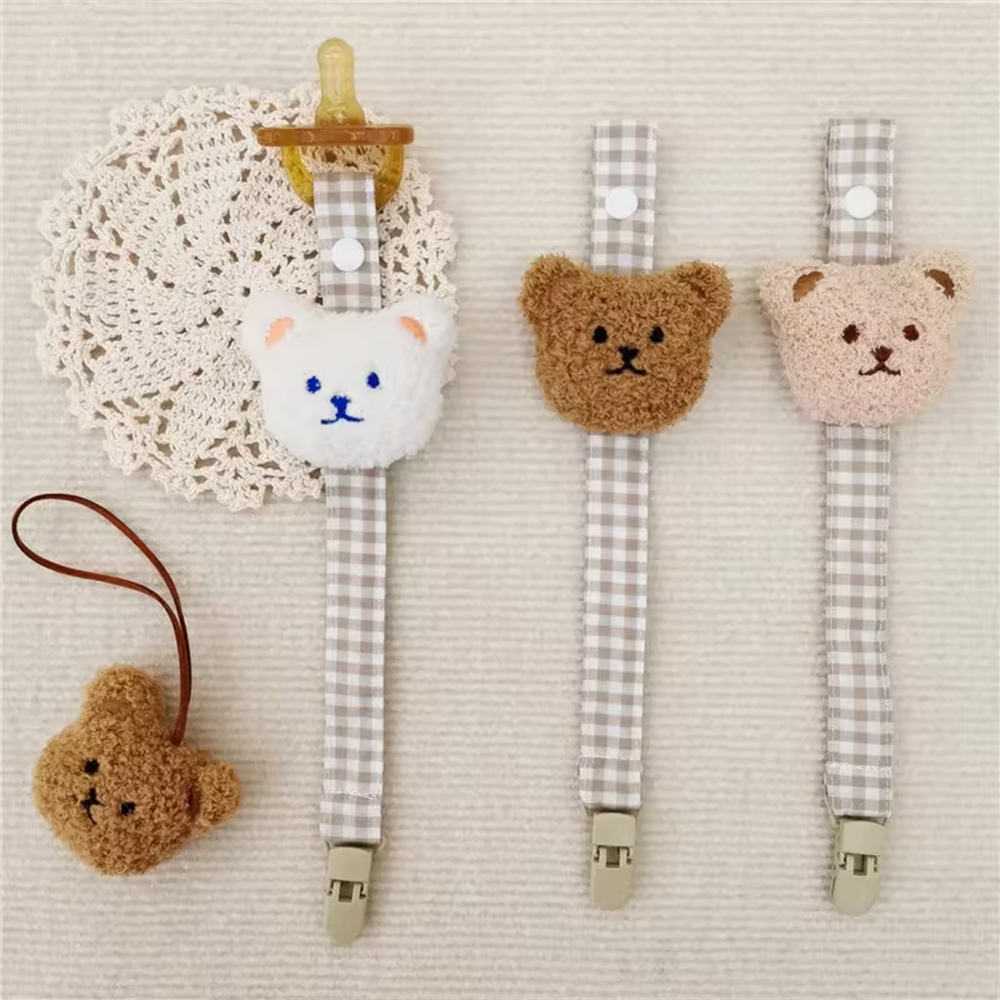 AliExpress 1PCS Cute Bear Baby Pacifier Clip Chain Dummy Holder Soother Pacifier Clips Strap Nipple Holder Infant Feeding Babies Accessorie