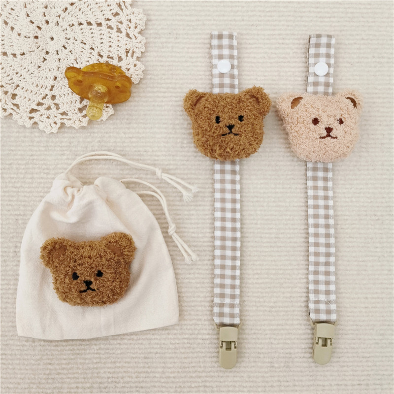 AliExpress 1PCS Cute Bear Baby Pacifier Clip Chain Dummy Holder Soother Pacifier Clips Strap Nipple Holder Infant Feeding Babies Accessorie, view 2