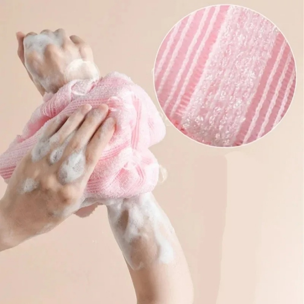 AliExpress 1Pcs Double Sided Long Nylon Exfoliating Back Scrub Towel Japanese Painless Body Mud Rub Strip Shower Bathroom Accessories