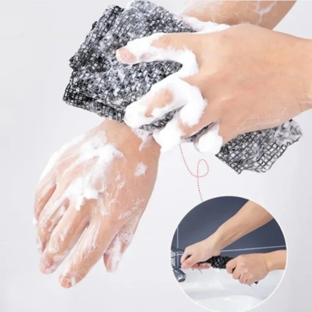 AliExpress 1Pcs Double Sided Long Nylon Exfoliating Back Scrub Towel Japanese Painless Body Mud Rub Strip Shower Bathroom Accessories, view 4