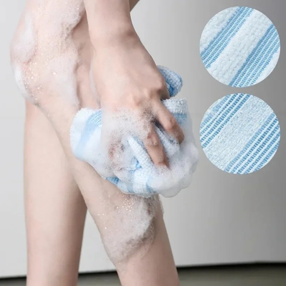 AliExpress 1Pcs Double Sided Long Nylon Exfoliating Back Scrub Towel Japanese Painless Body Mud Rub Strip Shower Bathroom Accessories, view 5