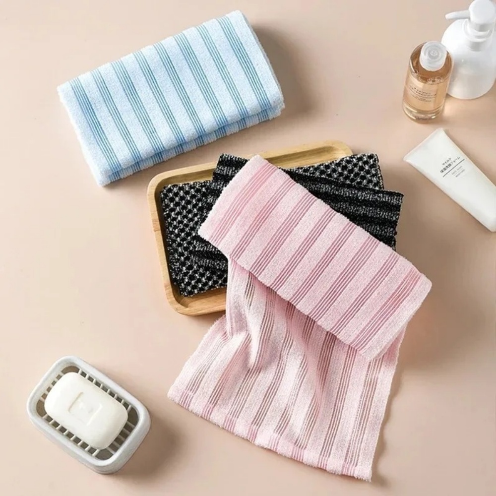 AliExpress 1Pcs Double Sided Long Nylon Exfoliating Back Scrub Towel Japanese Painless Body Mud Rub Strip Shower Bathroom Accessories, view 6