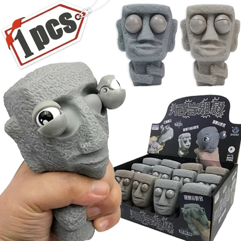 AliExpress 1PCS Easter Squeezing Blowout Rock Man Fidget Toy Squeezing Slow Rebound Soft Statue Toy Relieves Stress Office Decor Items