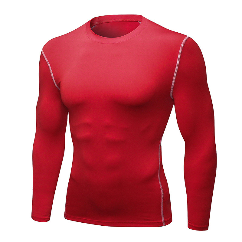 AliExpress 1pcs Men's Long-sleeved Thermal Underwear Male Thin Tight Fitting Fast Dry Elastic Fitness Tops Man Autumn Winter Sprots Wear, view 4
