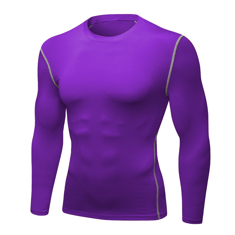 AliExpress 1pcs Men's Long-sleeved Thermal Underwear Male Thin Tight Fitting Fast Dry Elastic Fitness Tops Man Autumn Winter Sprots Wear, view 5