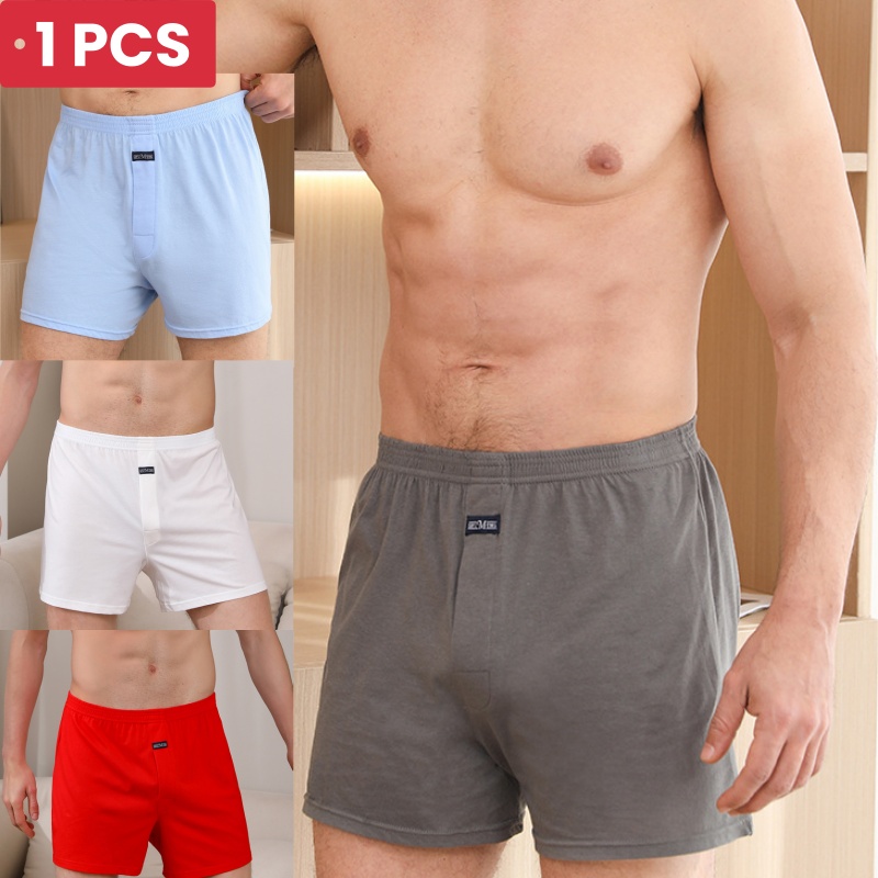 AliExpress 1PCS Men's Underwear Aro Pants Pure Cotton Home Sleeping Pants Loose Breathable Men's High Waisted Four Corner Boxers Shorts