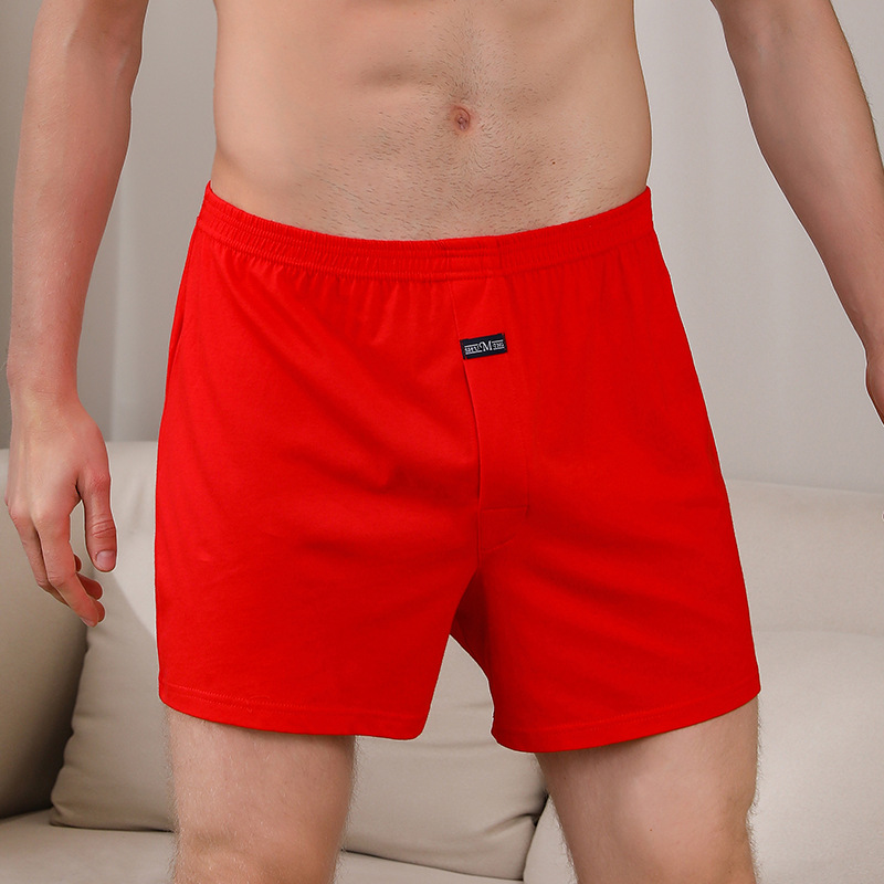 AliExpress 1PCS Men's Underwear Aro Pants Pure Cotton Home Sleeping Pants Loose Breathable Men's High Waisted Four Corner Boxers Shorts, view 4