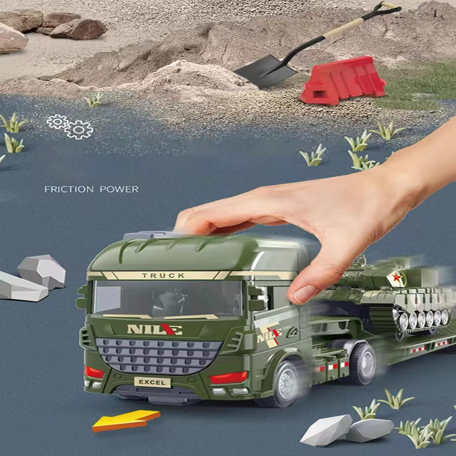 AliExpress 1pcs Scale-Carrier Container Engineering Set Vehicle Excavator Transport Truck Model Inertial Car Education Toys Gift for Childr, view 3
