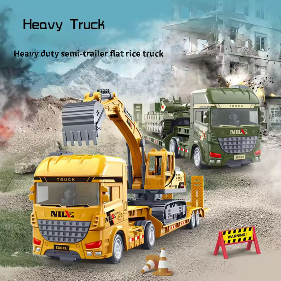 AliExpress 1pcs Scale-Carrier Container Engineering Set Vehicle Excavator Transport Truck Model Inertial Car Education Toys Gift for Childr, view 5