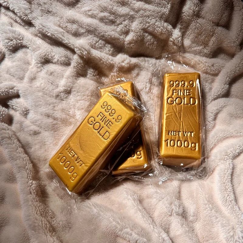 AliExpress 1PCS Simulate Gold Brick Squishy Slow Rising Stress Relief Toy Realistic Gold Bar Squeeze Anti-Anxiety Fidget Toy Party Favors, view 3