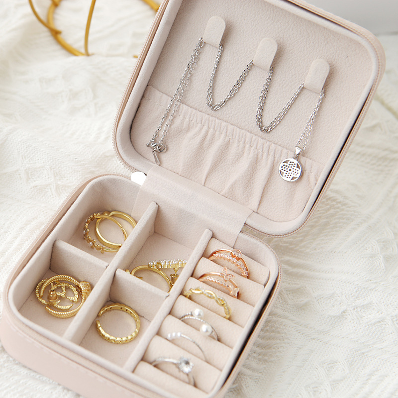 AliExpress Single-Layer Faux Leather Jewelry Travel Box, view 3