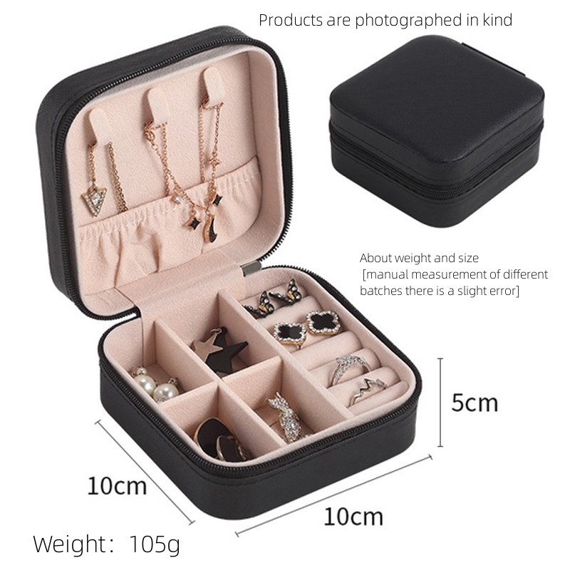 AliExpress Single-Layer Faux Leather Jewelry Travel Box, view 6