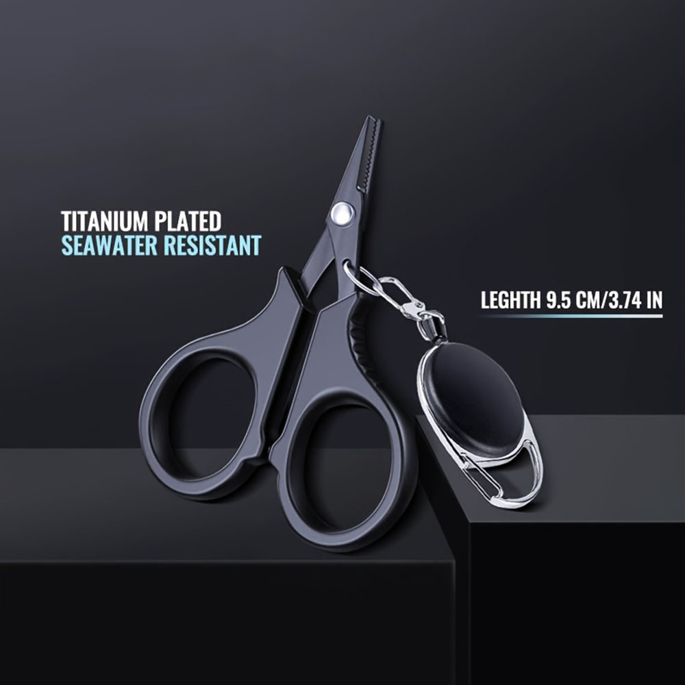 AliExpress 1set Titanium Coating Stainless Steel Fishing Scissor Plier Cut PE Braid Line Cutter Plies Carp Outdoor Fishing Accessories Tool, view 2