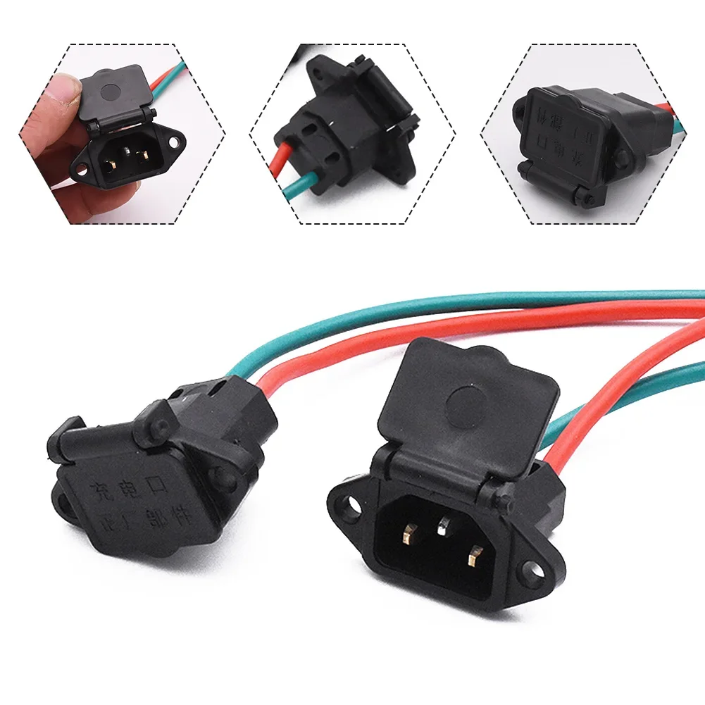 AliExpress 1x E-bike Plug Socket Charger Electric Scooter Vehicle Charging Socket E-bike Car Plug Cable Wire Connector Three Hole Socket