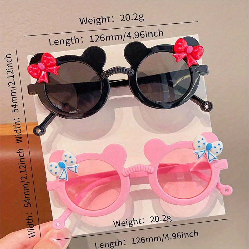 AliExpress 2/3Pcs Boy Girl Cute Bear Frame Bowknot Kids Children Fashion Glasses Eyewear, view 4