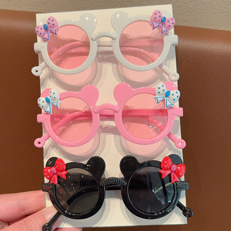AliExpress 2/3Pcs Boy Girl Cute Bear Frame Bowknot Kids Children Fashion Glasses Eyewear, view 5