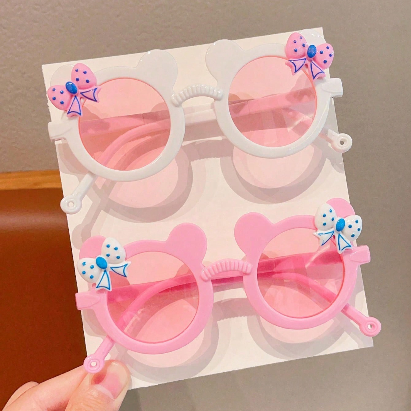 AliExpress 2/3Pcs Boy Girl Cute Bear Frame Bowknot Kids Children Fashion Glasses Eyewear, view 6