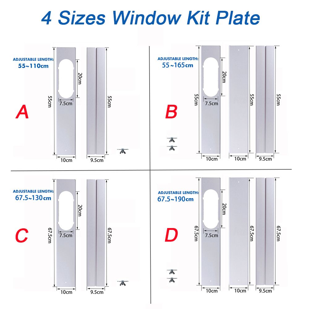 AliExpress 2/3PCS Portable Air Conditioner Window Kit Slide Plate Adjustable Adaptor Wind Shield Exhaust Hose Tube Connector Accessories, view 3