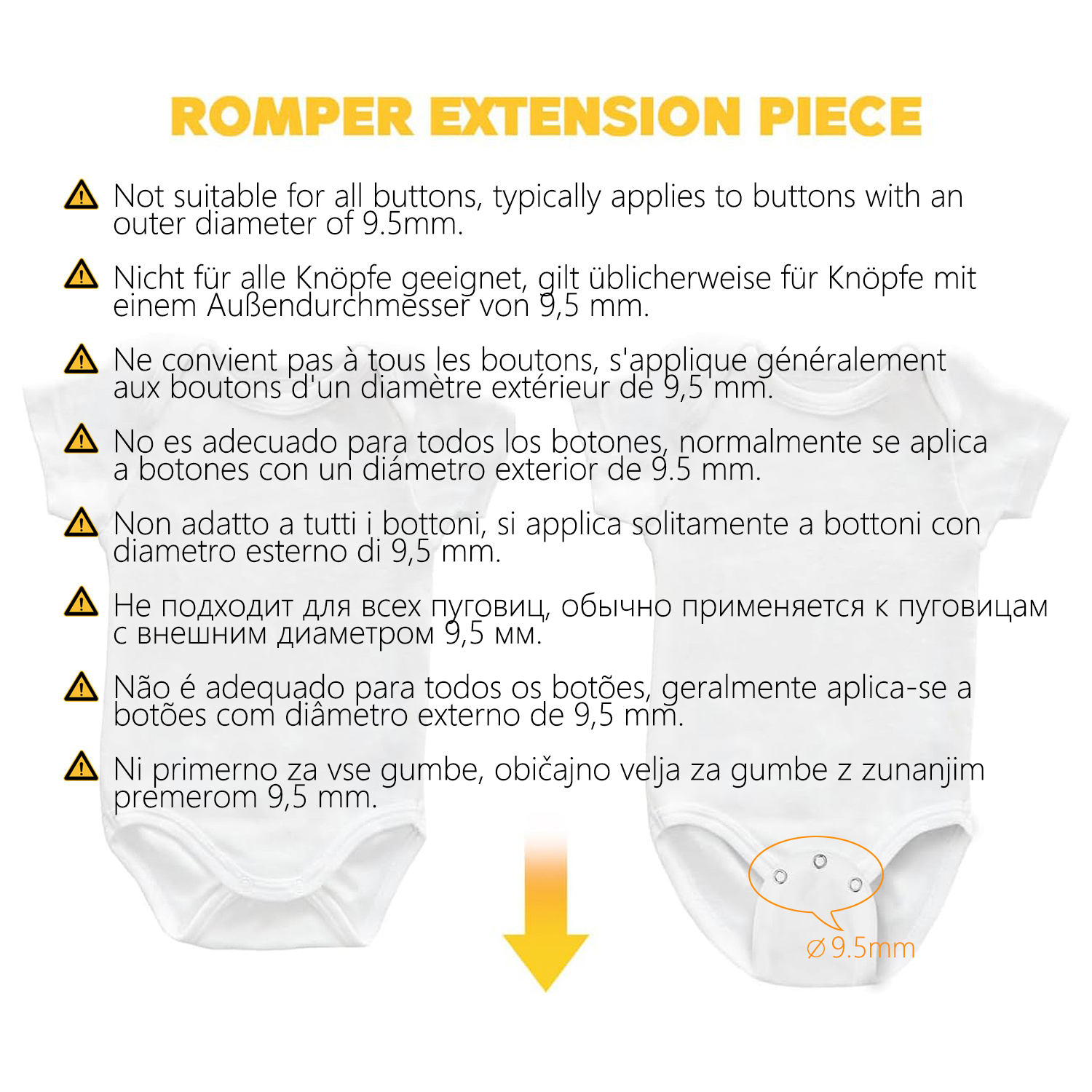 AliExpress 2/4/6/8/10pcs Baby Bodysuit Extender for Baby Boys Girls Kids Romper Crotch Extenter Bodysuit  Diaper Romper Lengthen Extend, view 5