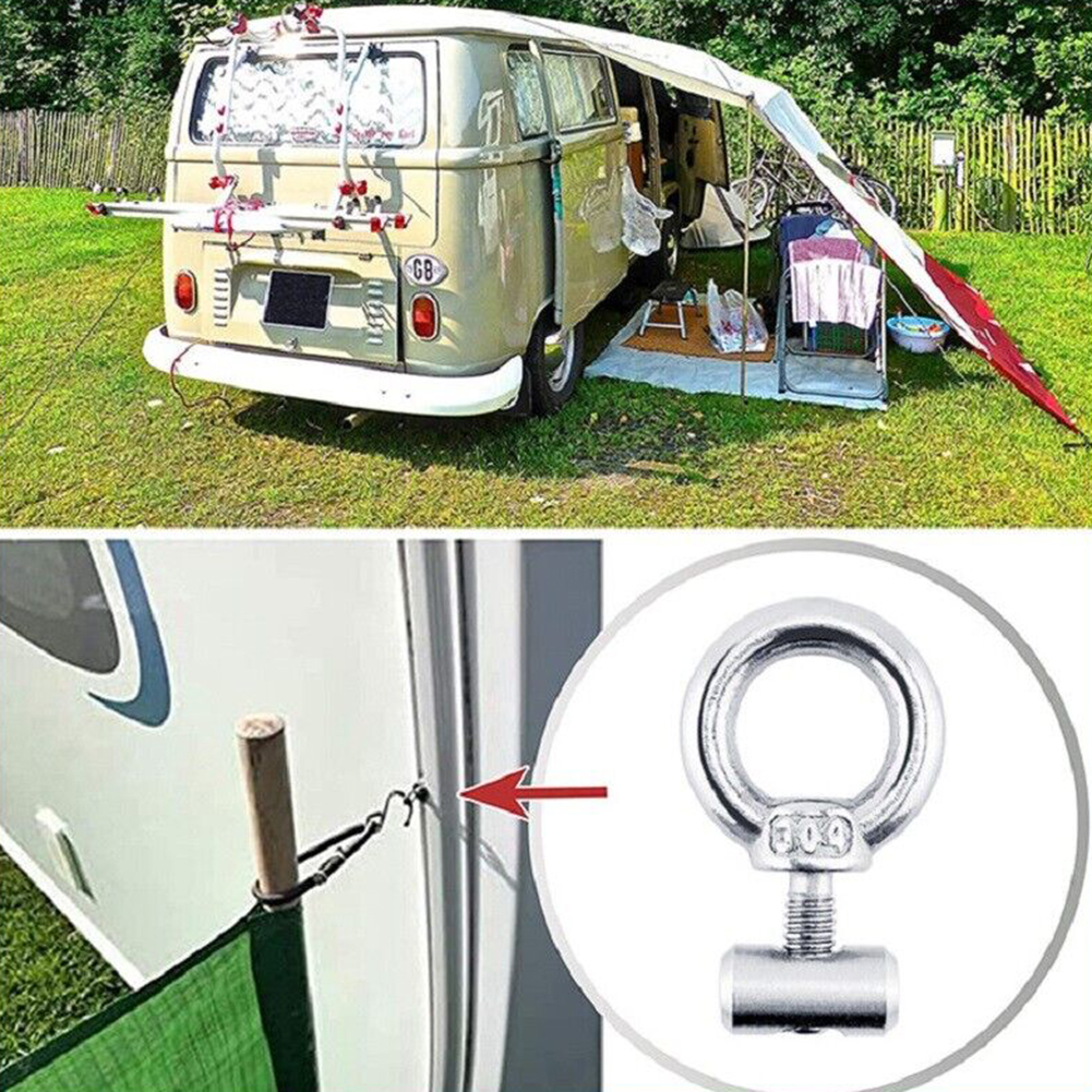 AliExpress 2/4/6/8pcs Awning Rail Stoppers 6mm Stops Motorhome Campervan Caravan Stainless Sliding Rail Track Lifting Ring Screw Slip Ring, view 5