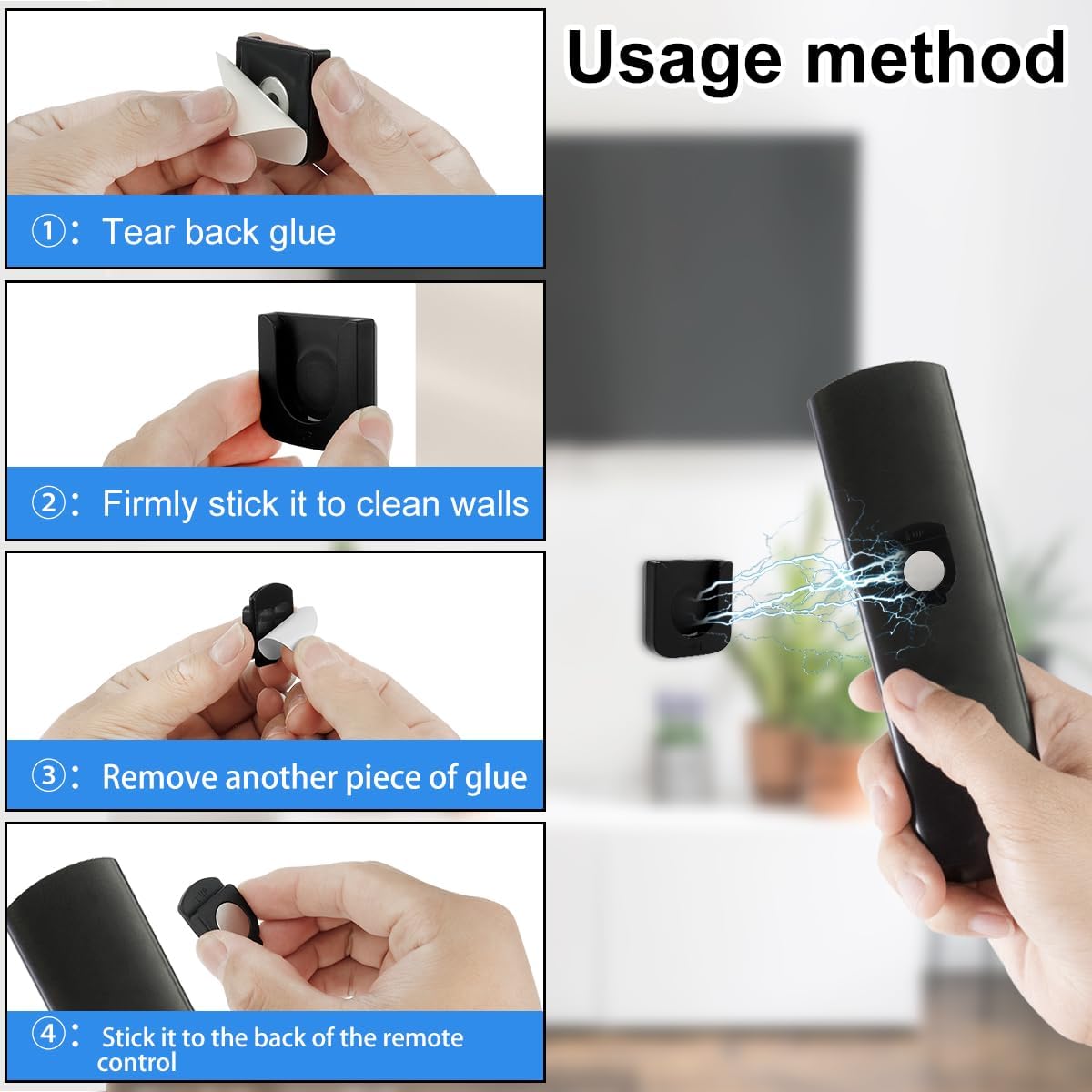 AliExpress 2/4/6 Magnetic Remote Control Bracket Wall Mounted - Curved and Straight Remote Control Storage Self Adhesive Storage, view 3