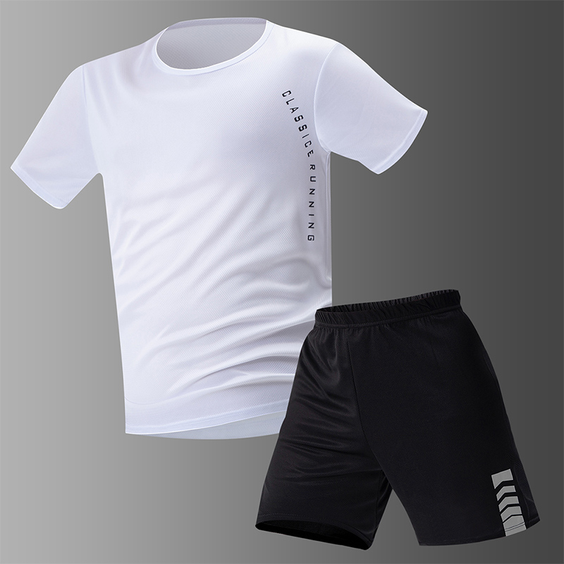 AliExpress 2/4/6 Pcs Plus Size Men's Quick-drying Short-sleeved Shorts Suit Men's Leisure Sports Running Fitness T-shirt Joker Shorts Teen, view 3