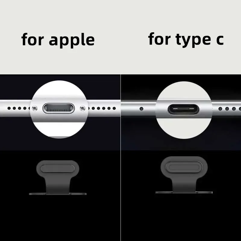 AliExpress 2/4/6PCS Charging Port Anti-Dust Dirt Plug for IPhone Samsung USB Type-C Port Protector Silicone Dustplugs Cover Anti-Lost Cap, view 4
